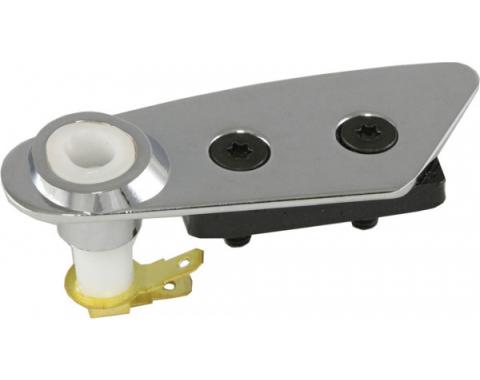 Corvette T-Top Roof Lock Plate, With Switch, Left, Chrome, 1978