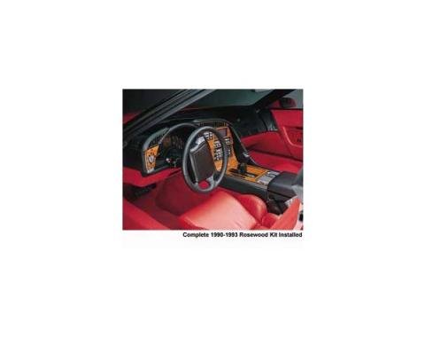 Corvette Rosewood Dash & Trim Set With Automatic Transmission, 1992-1993