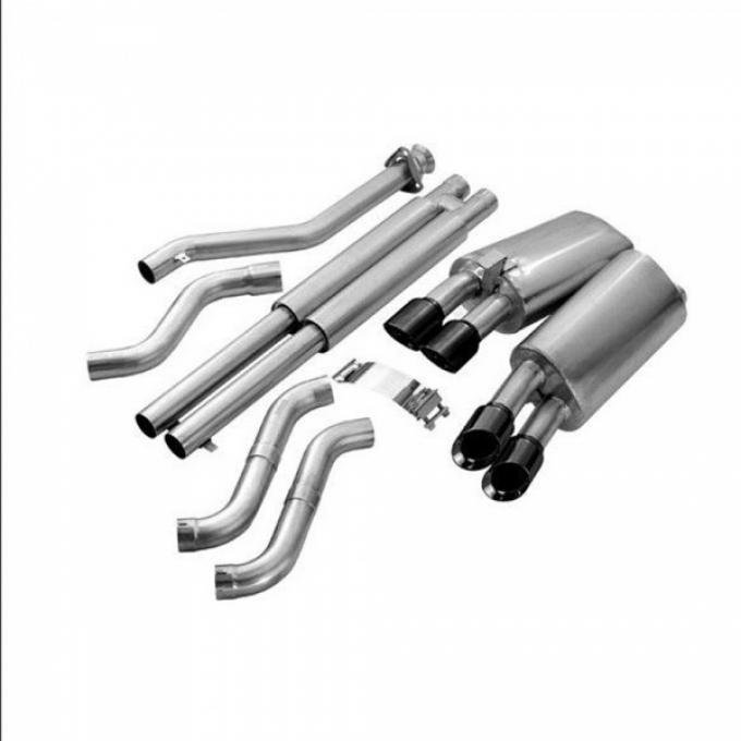 Corvette ZR1 Corsa 2.5" Cat-Back, Twin 3.5" Black Pro-Series Tips, 1990-1995
