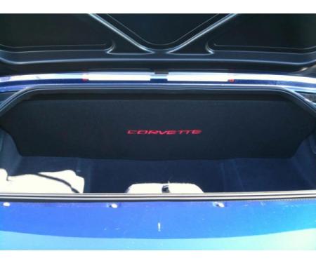 Corvette Compartment Divider, "Quiet Ride", Convertible/Fixed Roof Coupe, With Carpet & Corvette Word, 1998-2004