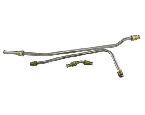 Corvette Fuel Pump Lines To Carburetor, 396 And 425 HP, Three Lines, No Block, Stainless Steel 1965