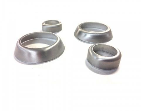 Corvette Radio Dash Knobs Trim Rings, Brushed, 4-Piece Set, 2014-2017