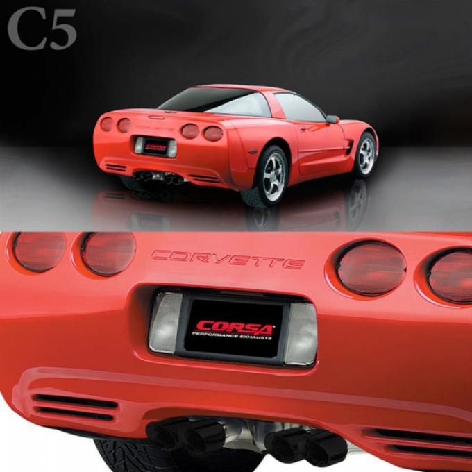 Corvette 2.5" Axle Back, Twin 3.5" Black Pro-Series Tips, 1997-2004