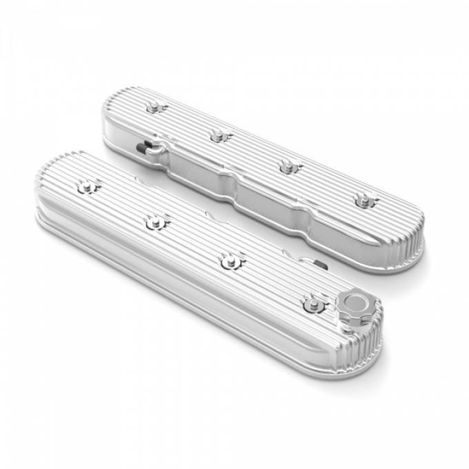 Holley Vintage Series Finned Tall LS Valve Covers, Polished | 241-139 1997-2013