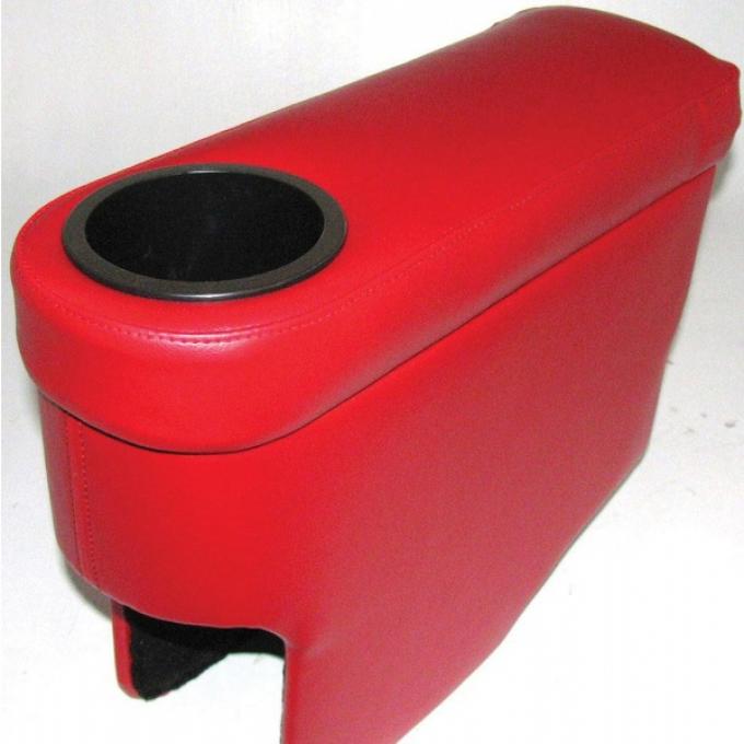 Corvette Center Console, Custom, With Cup Holder, Red, 1965-1966