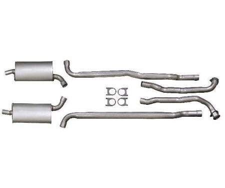 Corvette Exhaust System, Big Block 390hp & 435hp, Aluminized, 2-1/2", For Cars With Manual Transmission, 1965-1967