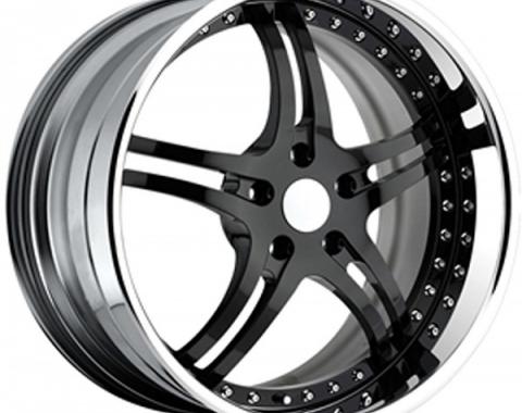 Corvette Wheel Package, Custom Black Face With Chrome Lip, 19" Front, 20" Rear, 1997-2004