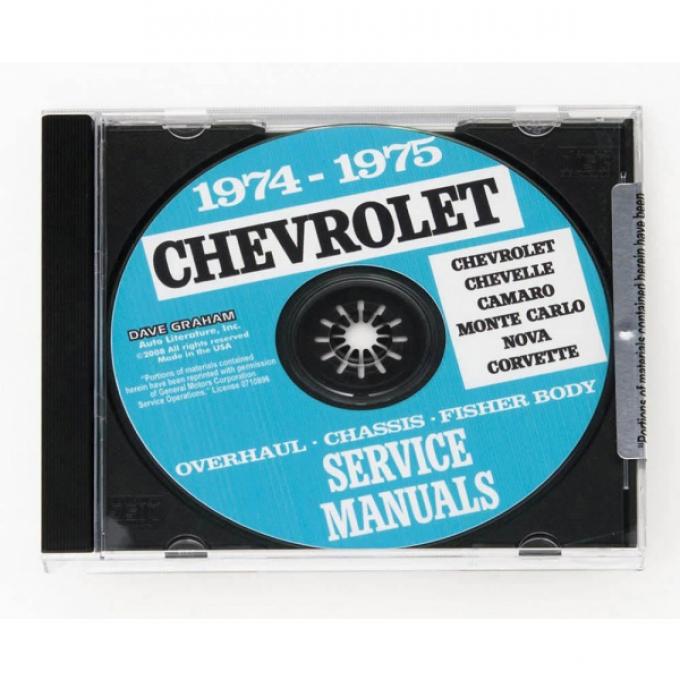 Corvette Service Manual On CD, 1974-1975