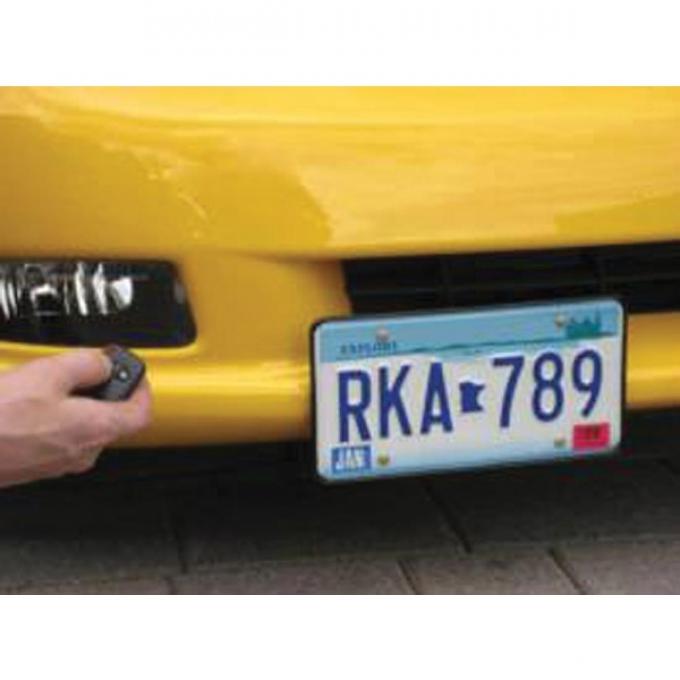 Corvette Front License Plate Mount, "Show & Go", With Remote, Z06 & Grand Sport, 2006-2013