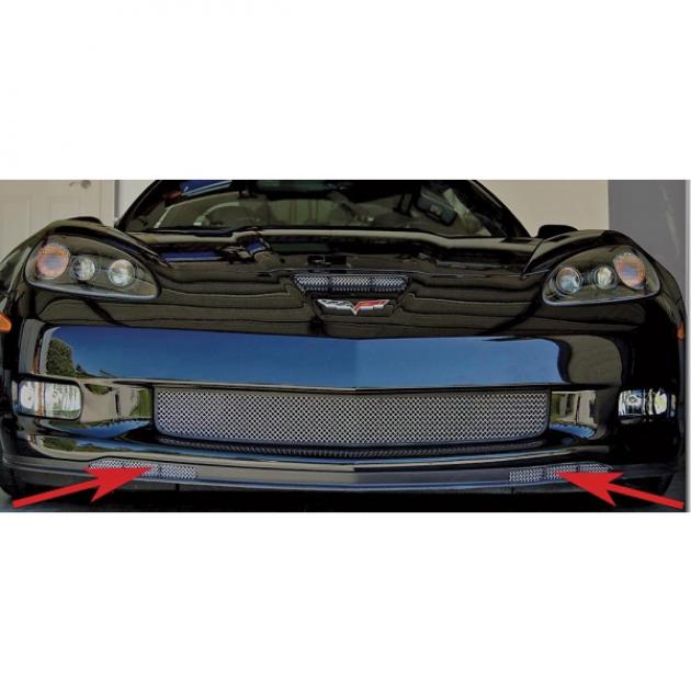 Corvette C6 Grand Sport Custom RaceMesh® Front Bumper Apron Grilles