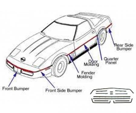 Corvette Body Moldings, Complete Kit, 1984