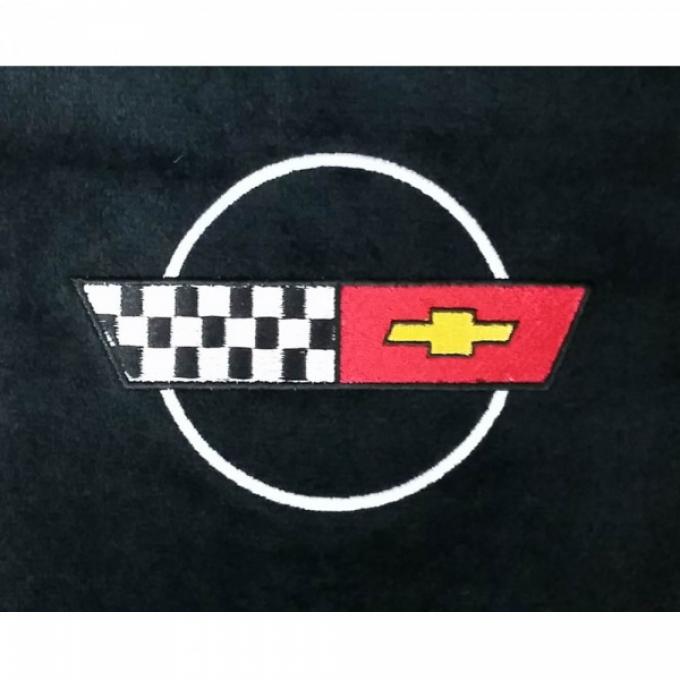 Corvette Seat Armour™ Towels, Black, With C4 Logo, 1984-1996