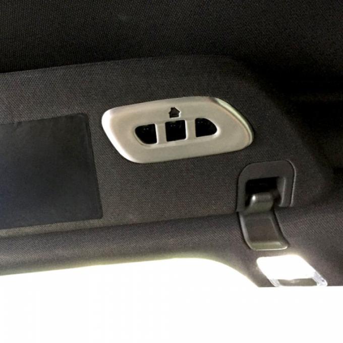 Corvette Garage Door Visor Button Cover, Brushed, 2014-2017