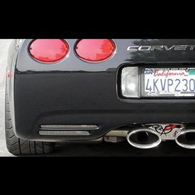 Corvette Rear Bumper Screens, Chrome, 2-Piece, 1997-2004