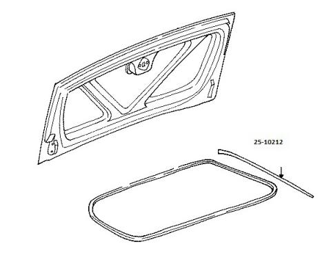 Corvette Weatherstrip, Trunk Side, Convertible/ Fixed Roof Coupe/Z06, Auxilary, Left/Right, 1998-2004