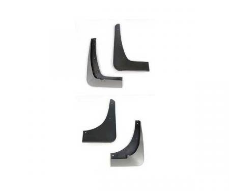 Corvette Splash Guards, Body Contoured, Front & Rear, Machine Silver, Altec, 2005-2008