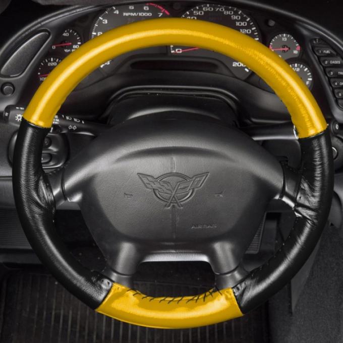 Corvette Steering Wheel Cover, Wheelskins, Euro-Style Two Color, 1994-2004