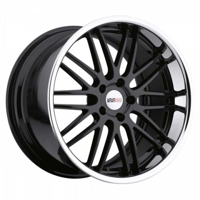 Corvette Wheel, Cray Hawk, 20x11'', Rear Only, Gloss Black With Chrome Stainless Lip, 2014-2017