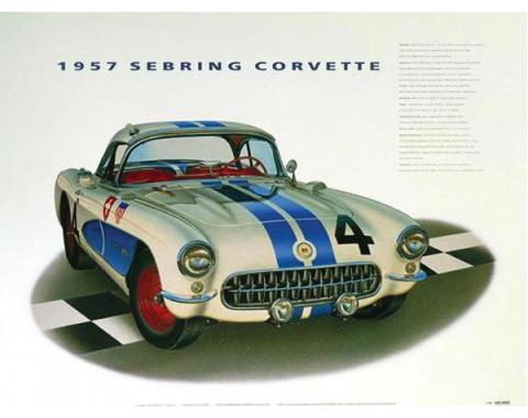 1957 Sebring Corvette Print By Hugo Prado