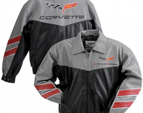 Corvette Lambskin Jacket, Grand Sport, Gray/Black