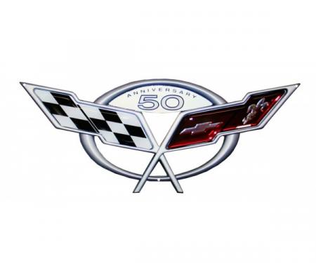 Corvette C5 50th Anniversary Metal Sign, 18" X 8"