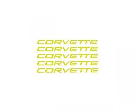 Corvette Wheel Spoke Decals, Factory, Yellow, 2000-2004