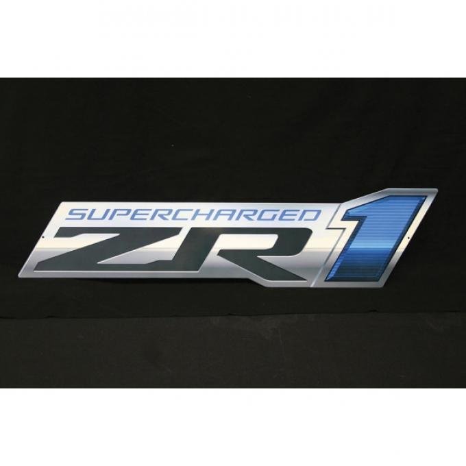 Corvette Metal Sign, ZR1 Supercharged Logo, C6