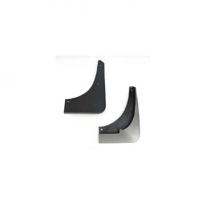 Corvette Splash Guards, Body Contoured, Rear, Machine Silver, Altec, 2005-2008