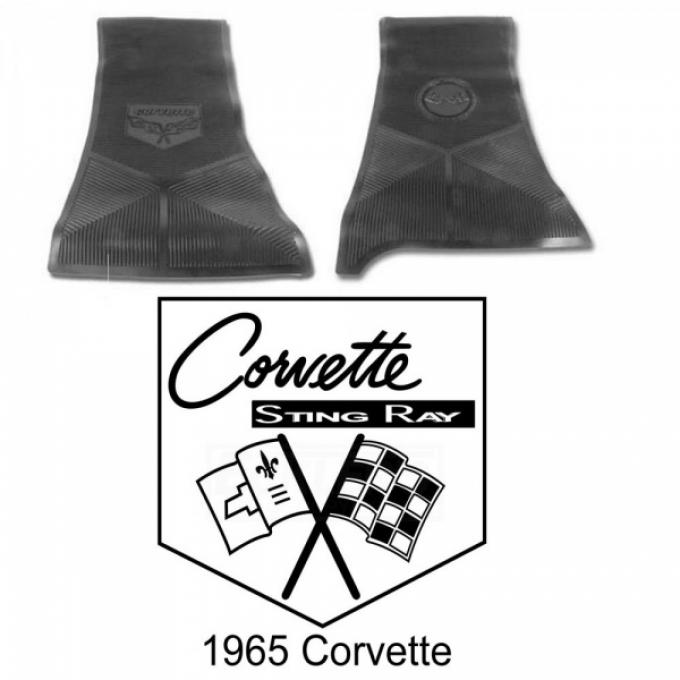 Legendary Auto Interiors Ltd Rubber Floor Mats, With C2 Logo| 25-13660 Corvette 1965