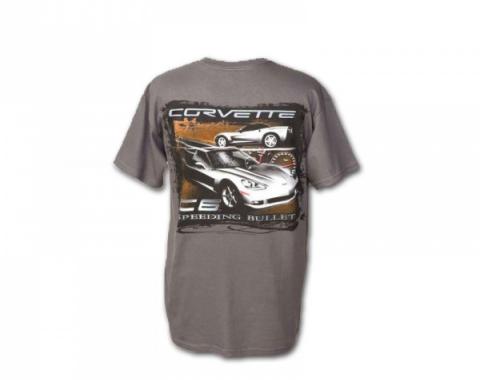 Corvette C6 Speeding Bullet T-Shirt, Charcoal