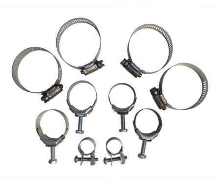 Corvette Radiator/Heater Hose Clamp Kit, For Cars With Air Conditioning, 350ci, 1970-1972