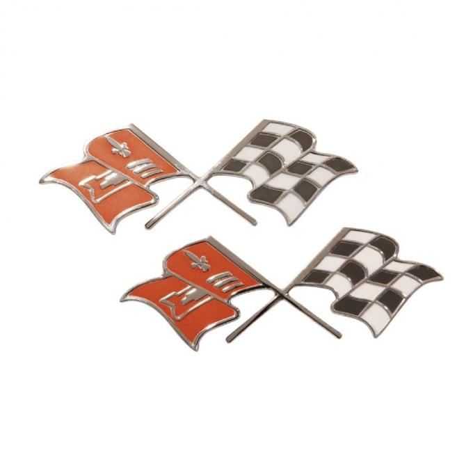 Trim Parts 57 Full-Size Chevrolet Fuel Injection Front Fender X-Flags, Pair 1450