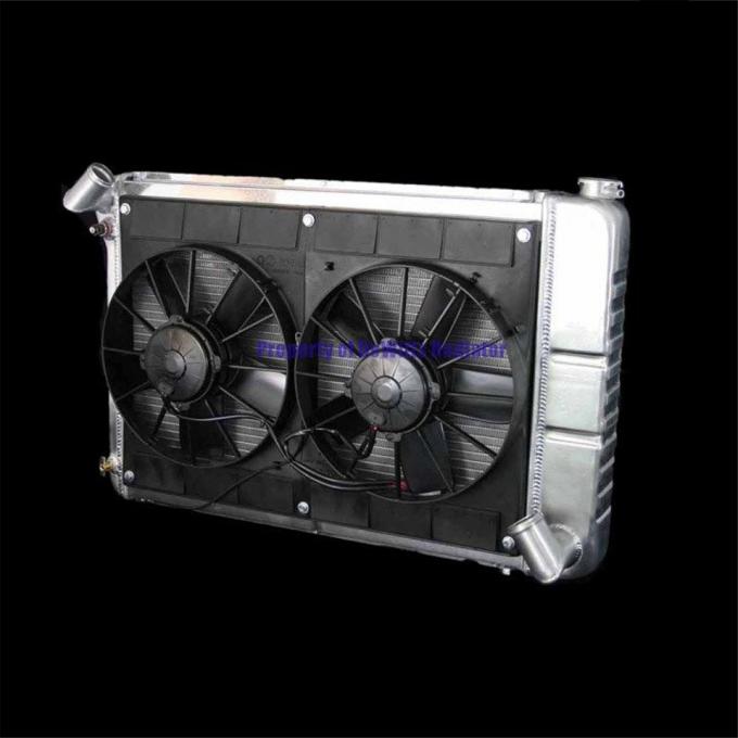 Corvette DeWitt Radiator, DIRECT FIT™, Manual with Black Ice Finish & High Performance Fan, Big Block, HP Series, 1966-1968