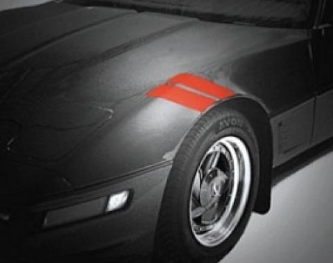 Corvette Fender Accent Stripes, Front, Red, 1984-1996