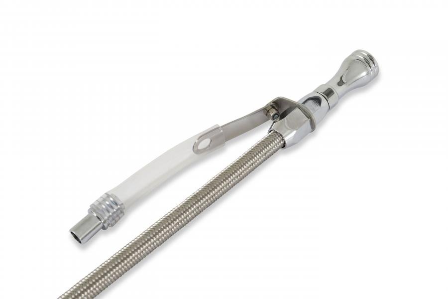 Mr. Gasket Engine Oil Dipstick & Tube, Braided Stainless Steel 9705G