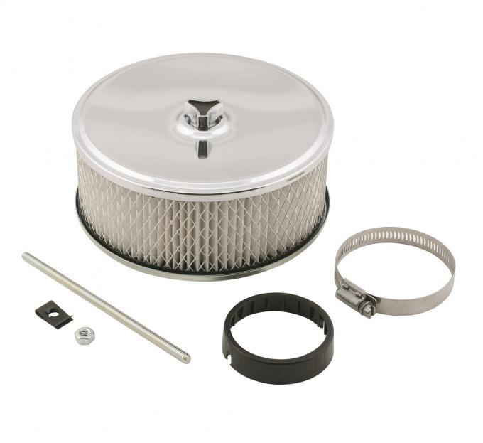Mr. Gasket Air Filter Assembly, Chrome, 6-1/2 Inch X 3-1/2 Inch 4350MRG