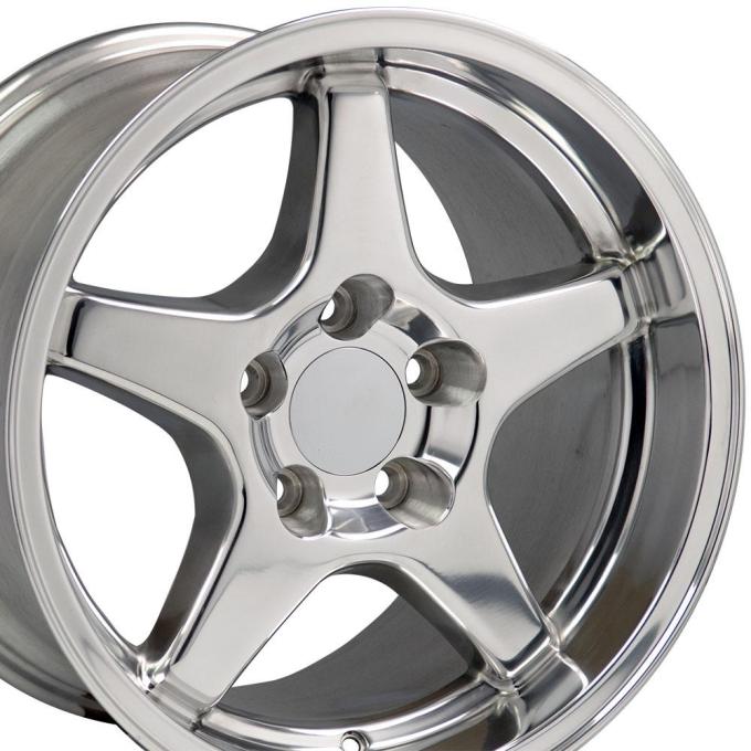 OE Replica Wheels CV01 - 17" Replica Wheel CV01 Fits Chevrolet Corvette - ZR1 Rim 17x11 Polished Wheel CV01-17110-5475-50P