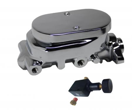 Leed Brakes Master cylinder kit 1 inch bore chrome flat top with adjustable valve M_F05