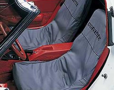 Corvette Slipcovers, Gray, "Seat Saver", Covercraft, 1970-1978