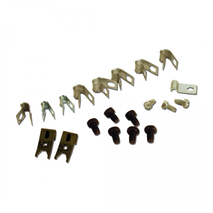 Corvette Brake Line Clip/Screw Set, Correct, 1967