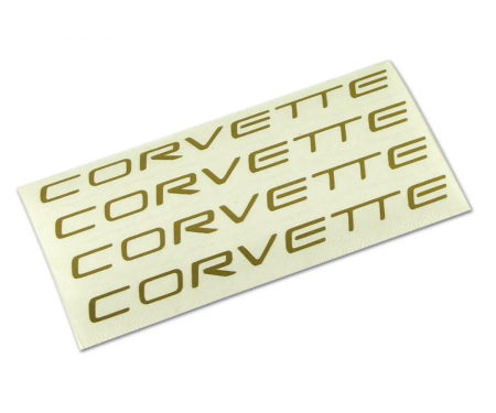 Corvette Wheel Spoke Decal Set, Corvette Gold, 2000-2004
