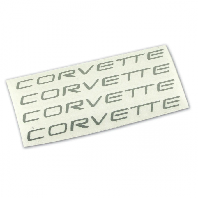 Corvette Wheel Spoke Decal Set, Corvette Silver, 2000-2004