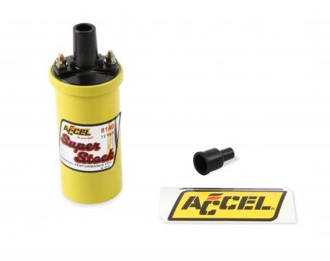 Accel Ignition Coil, Yellow, 42000v 1.4 Ohm Primary, Points, Good Up to 6500 RPM 8140