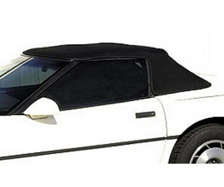 Corvette Convertible Cloth Top, With Hard Window & Heat Defroster, Black, 1986-1996