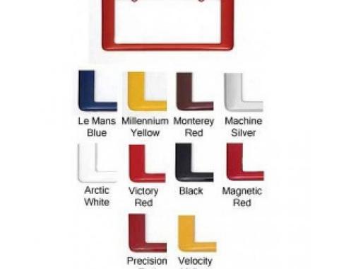 Corvette, Front  License Plate Frame, Painted Factory Colors, Machine Silver (67U), 2005-2013