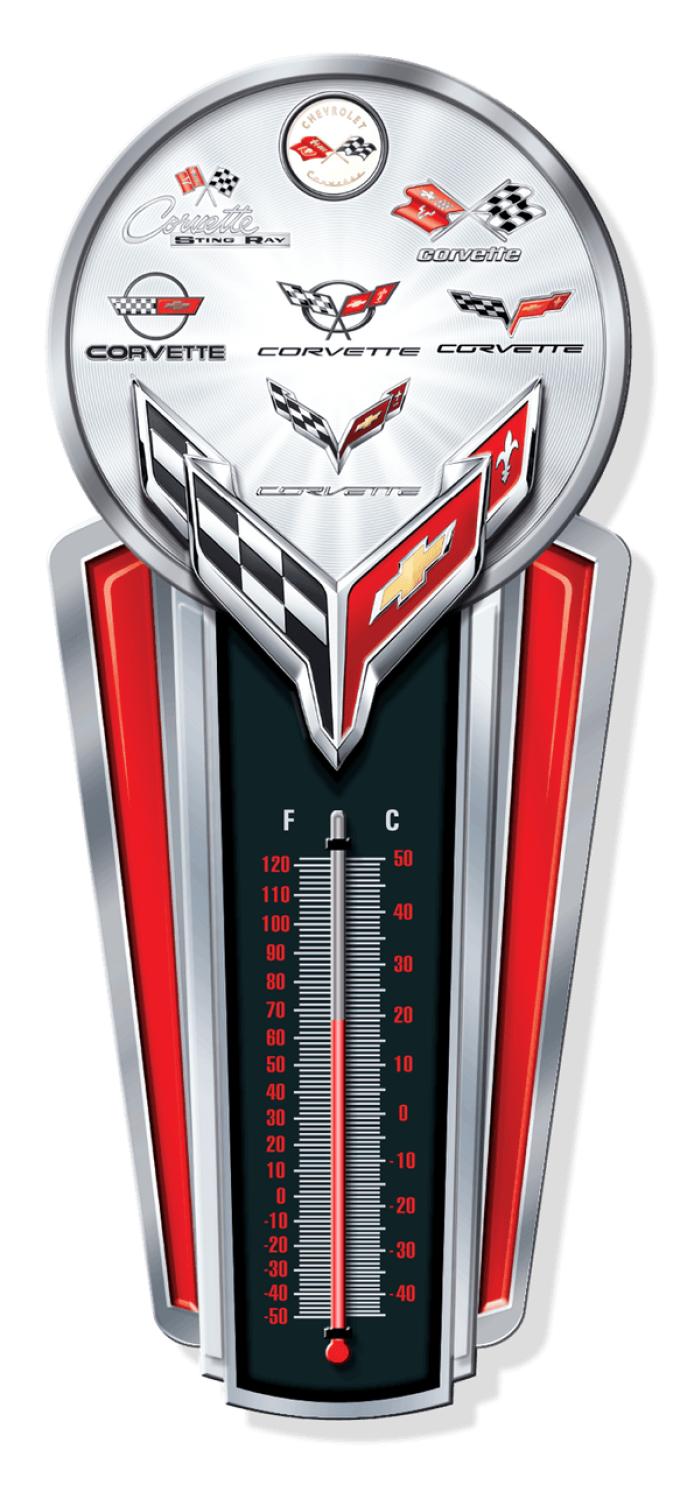 8 Generation Corvette Thermometer 17.48" x 7.5"