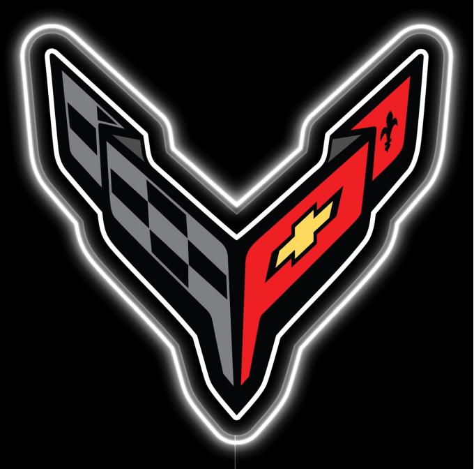 Corvette C8 Die Cut 22.3" x 23" LED Sign