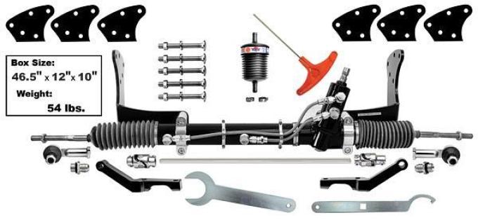 Dynacorn 55-57 Rack & Pinion Conversion Kit Black Anodized RR-701