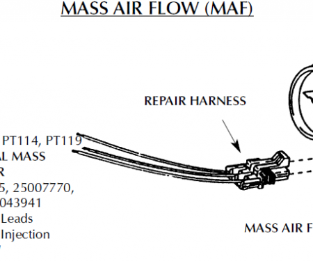 Corvette Repair Harness, Mass Air Flow Sensor, 1990-1996