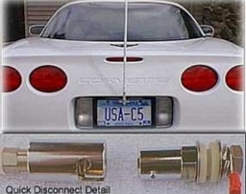 Corvette CB NGP Antenna System, With Quick Disconnect & White Antenna Mast, 1997-2004